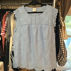Knox Rose Eyelet Short Sleeve Tank